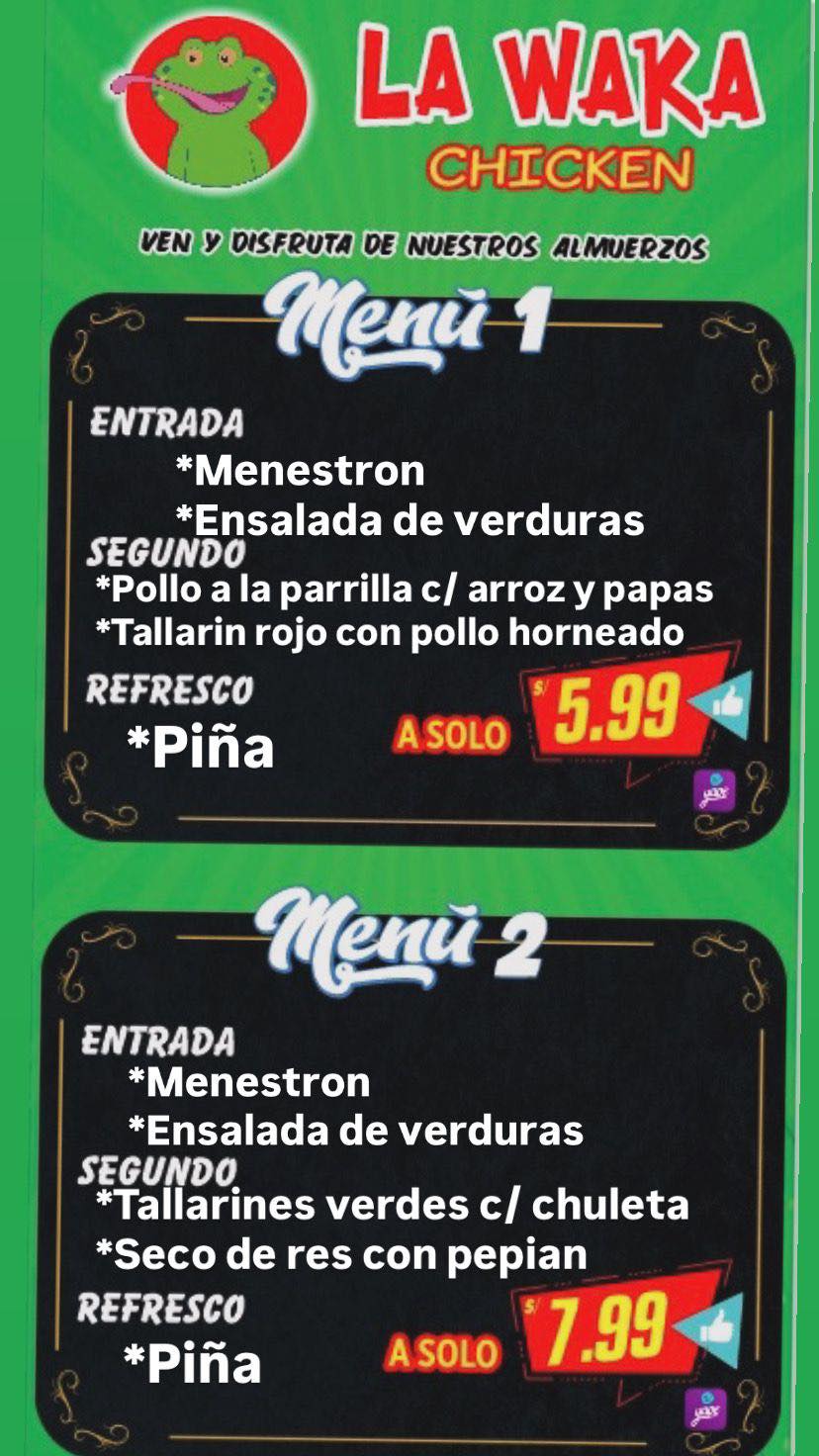 Menú La Waka